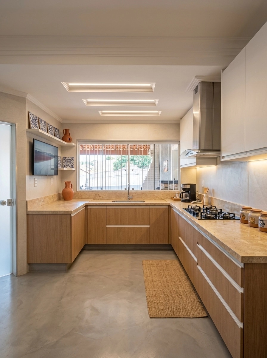 Kitchen interior in Portuguese Modern style — photo by GenRoom AI