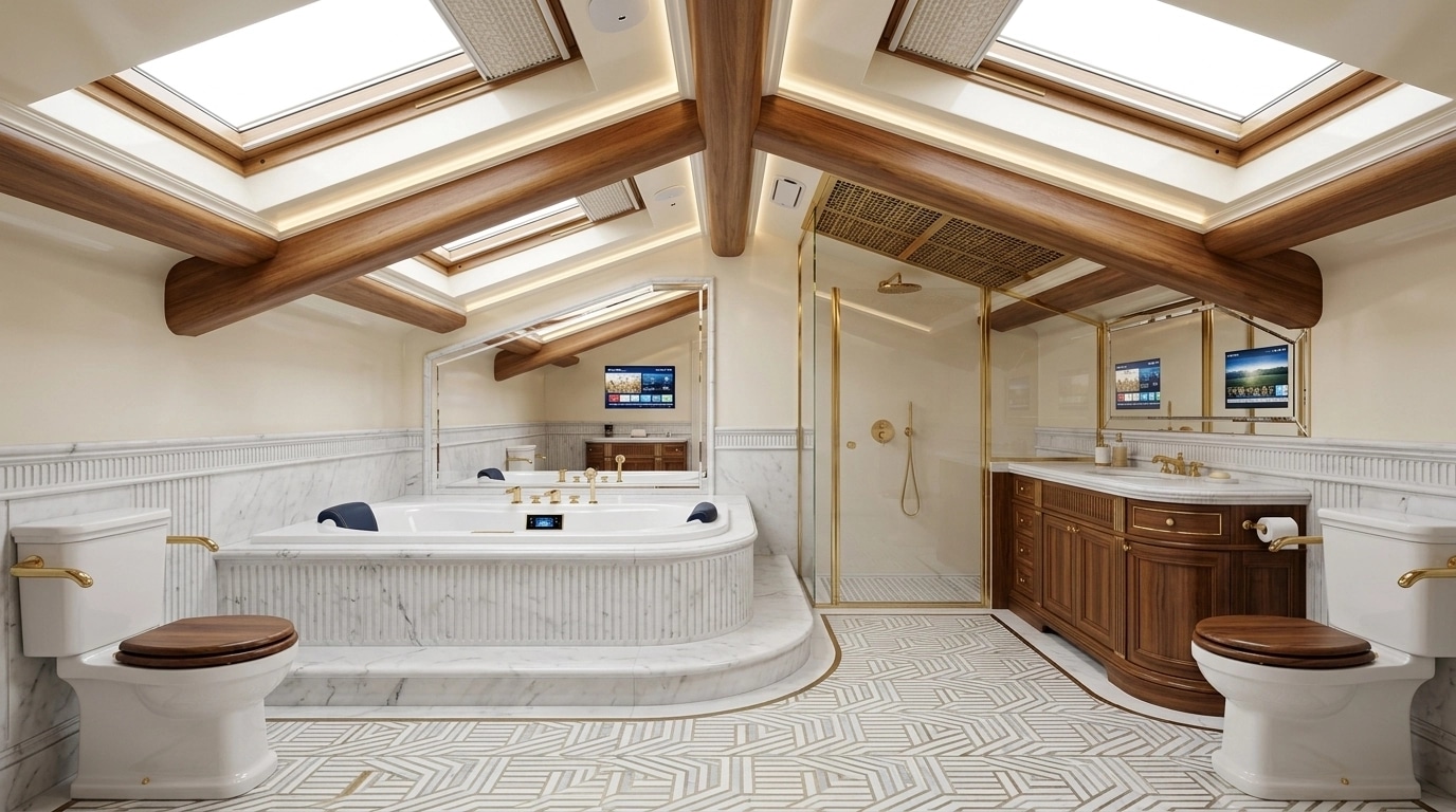 Neoclassic Bathroom design — interior photo by GenRoom AI