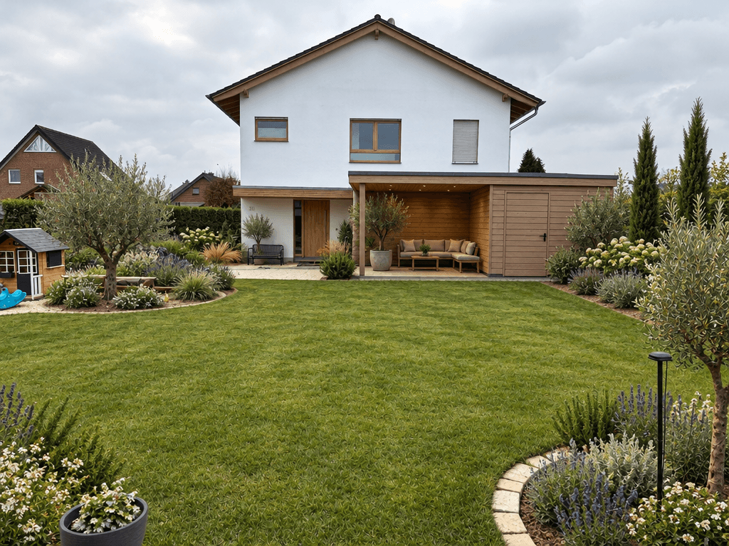 Landscape design in Mediterranean Yard style — Yard by GenRoom AI