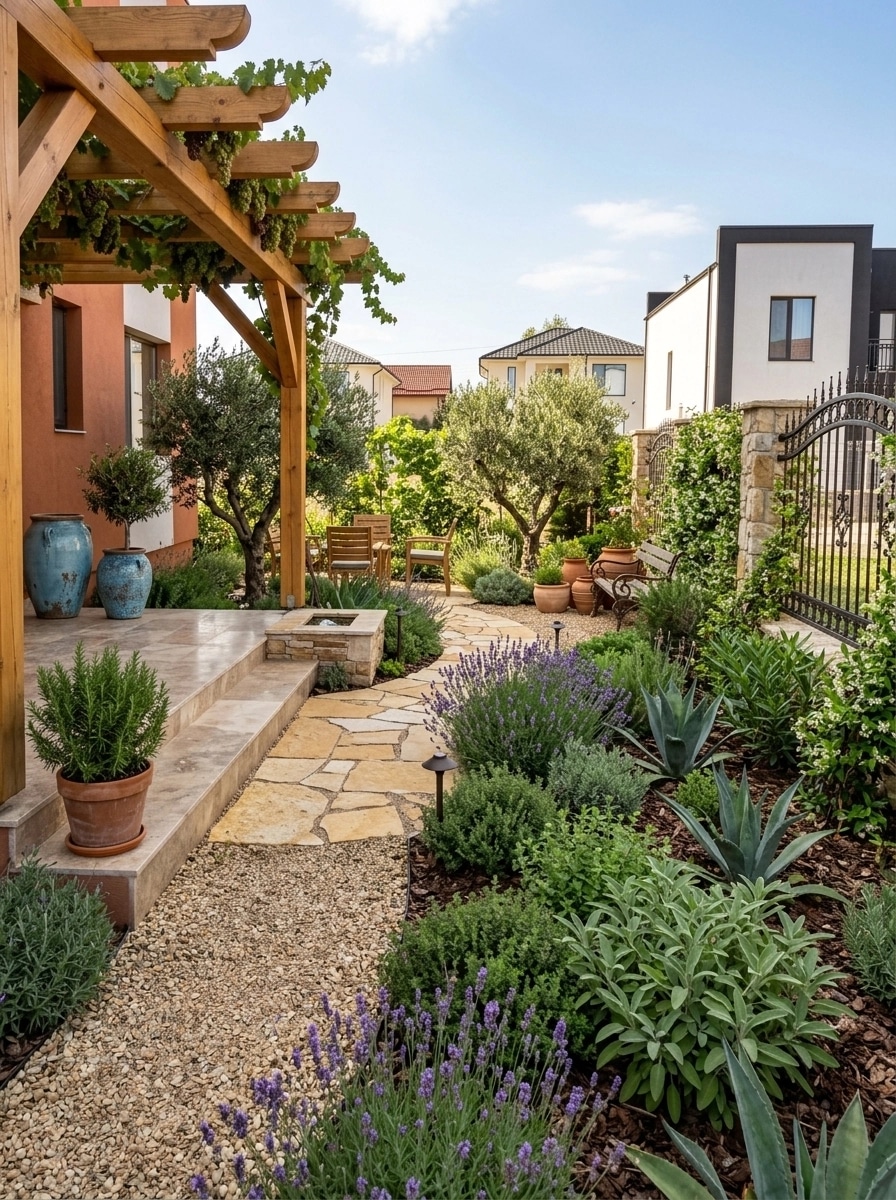 Landscape design in Mediterranean Yard style — Yard by GenRoom AI