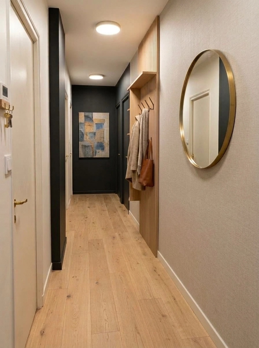 Hallway interior in Scandinavian style — photo by GenRoom AI