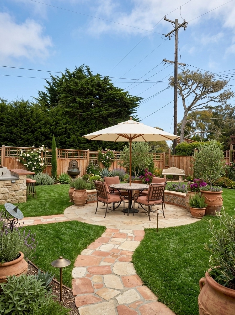 Landscape design in Mediterranean Yard style — Yard by GenRoom AI