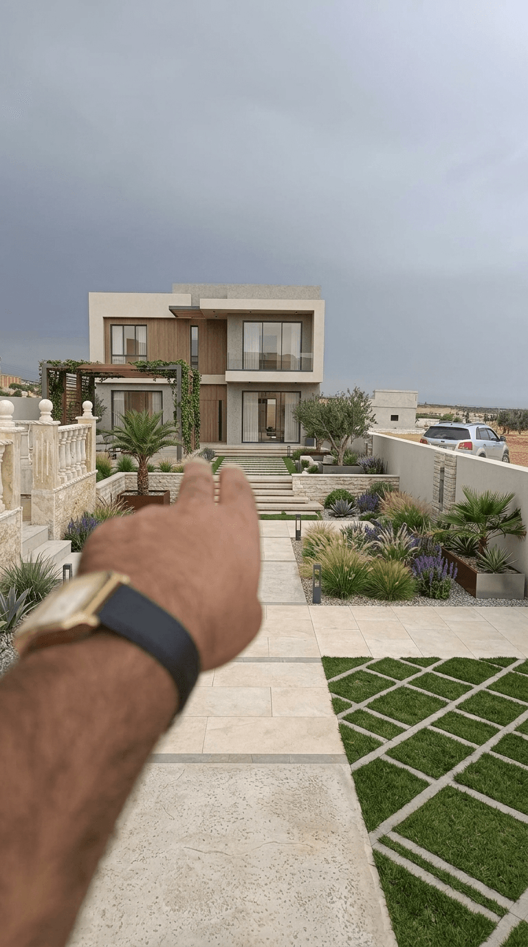 تصميم المناظر الطبيعية بنمط Contemporary Yard — الحديقة من GenRoom AI