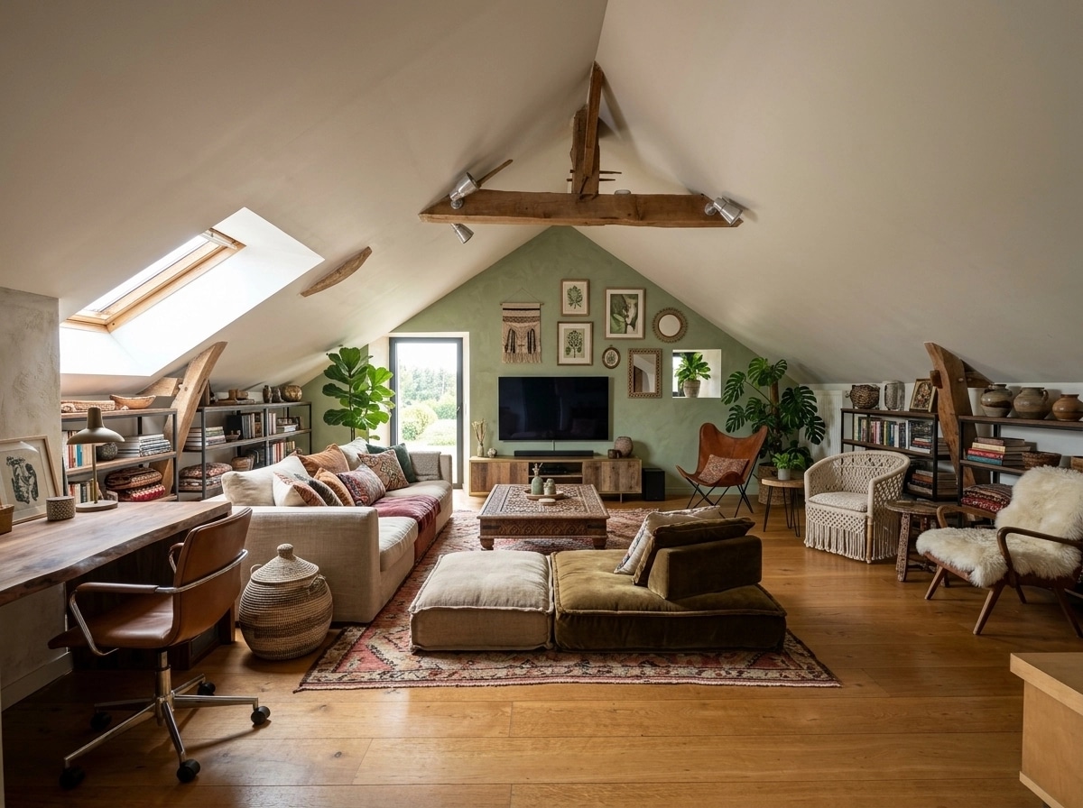 Interior design in Bohemian style — Living Room by GenRoom AI