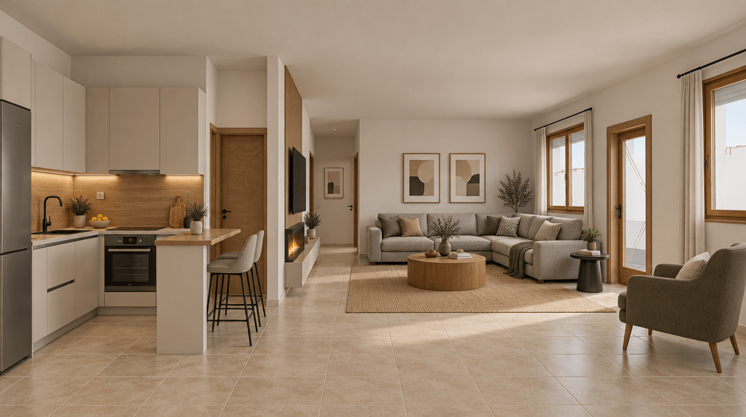 Minimalism Living Room design — interior photo by GenRoom AI