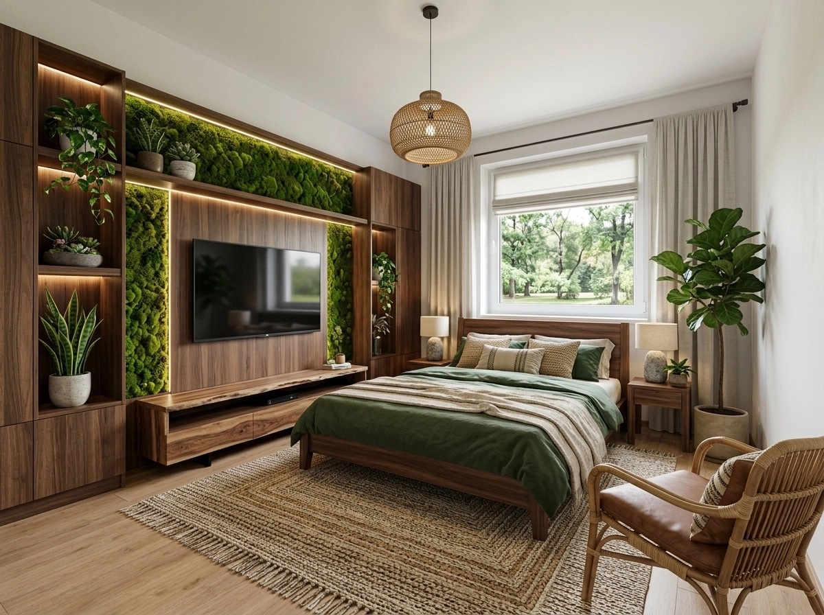 Interior design in Biophilic style — Bedroom by GenRoom AI