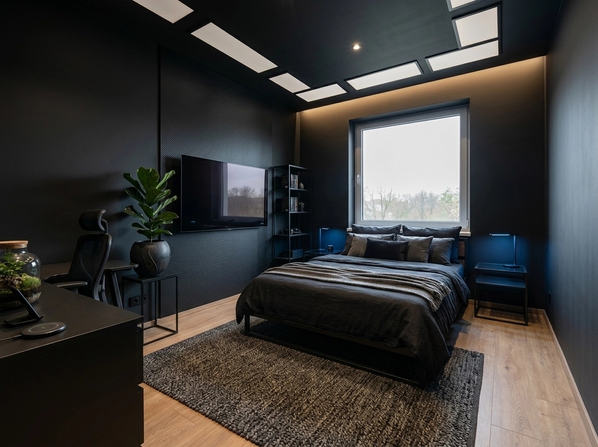Blacktec Bedroom design — interior photo by GenRoom AI