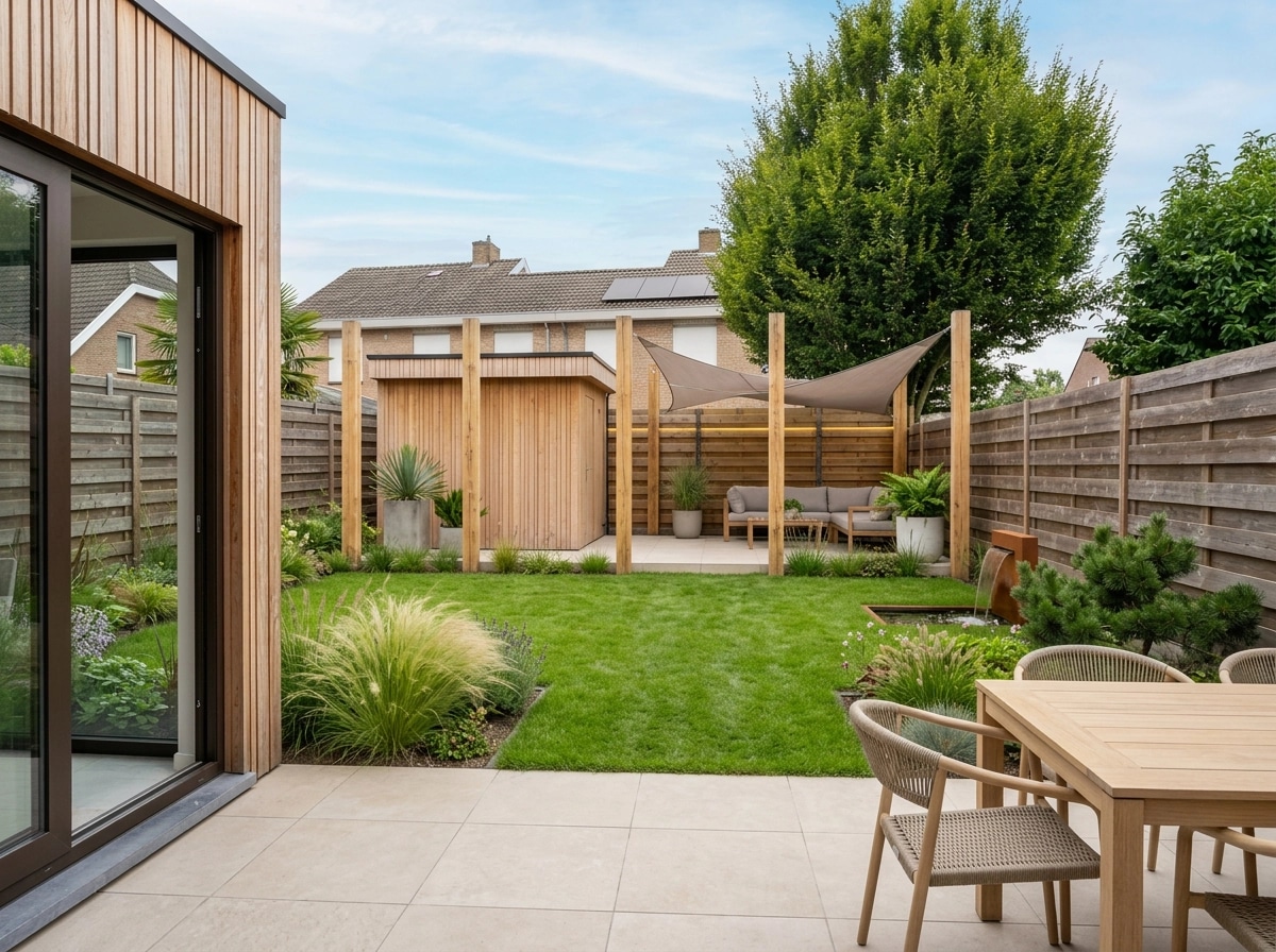 Landscape design in Scandinavian Garden style — Yard by GenRoom AI