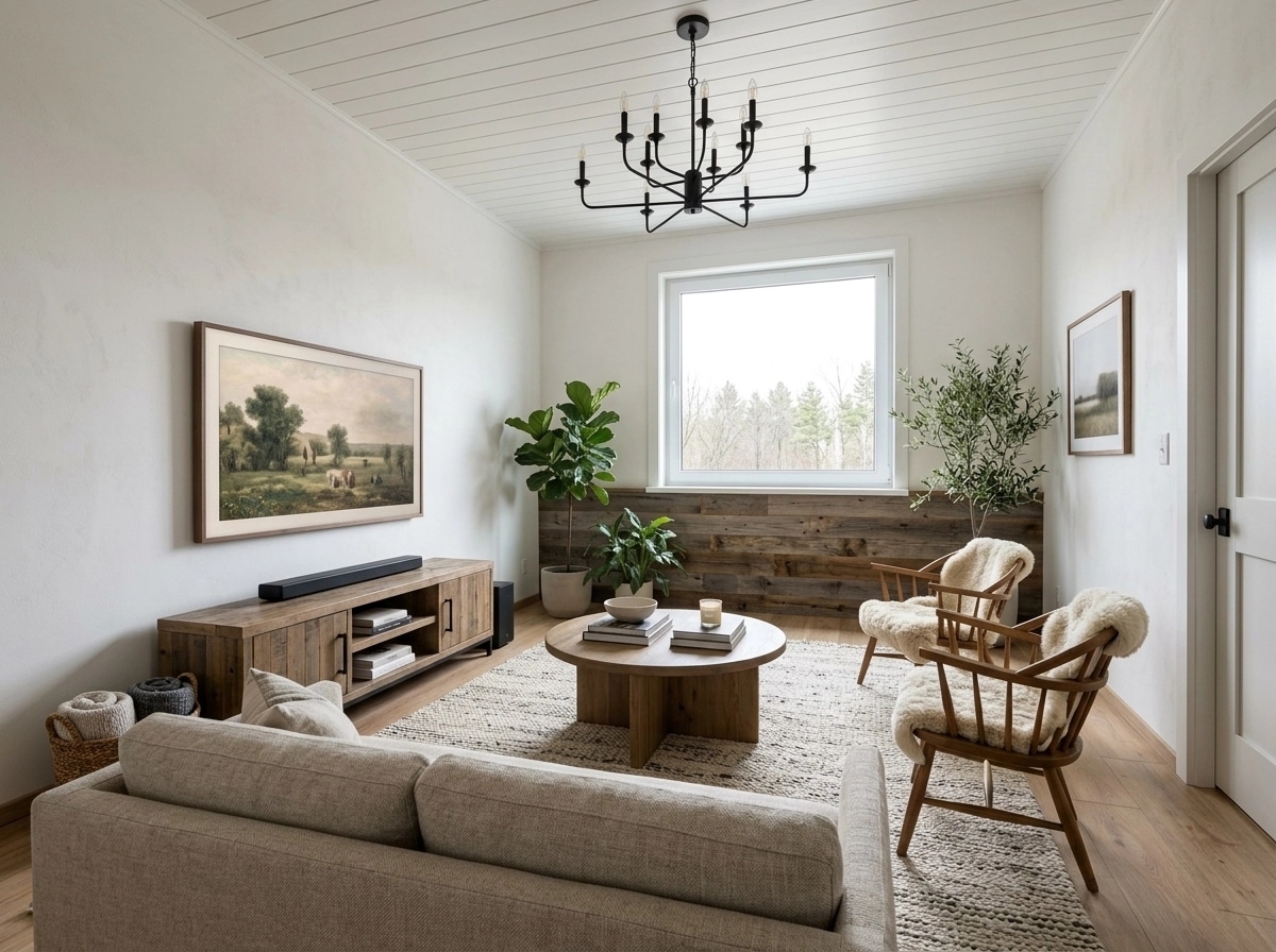 Modern Farmhouse Living Room design — interior photo by GenRoom AI