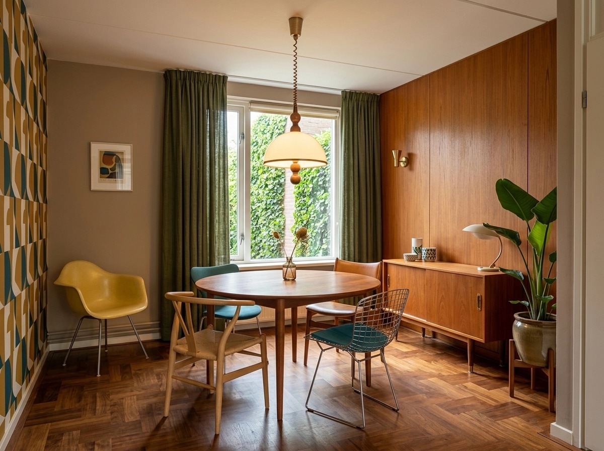 Design d'intérieur en style Mid-Century Modern — dining_room par GenRoom AI
