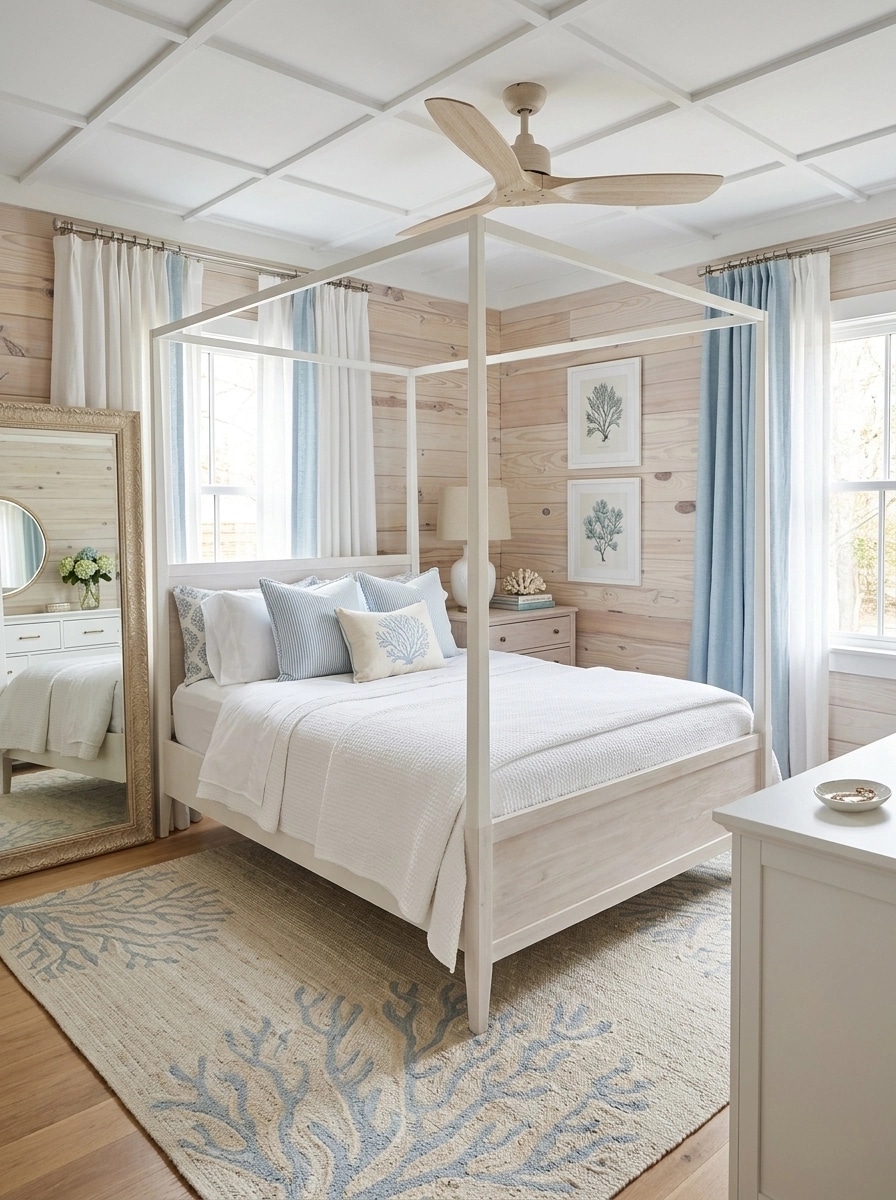 Interior design in Coastal / Hamptons style — Bedroom by GenRoom AI