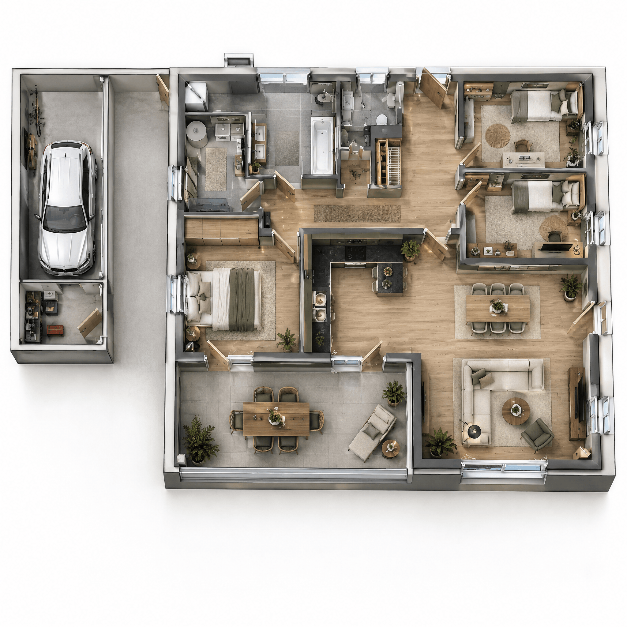 Contemporary ห้องนั่งเล่น design — interior photo by GenRoom AI