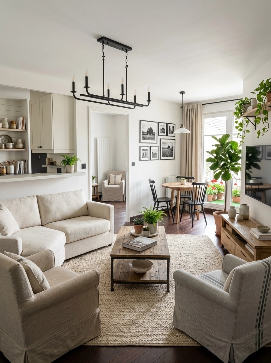 Modern Farmhouse Living Room design — interior photo by GenRoom AI
