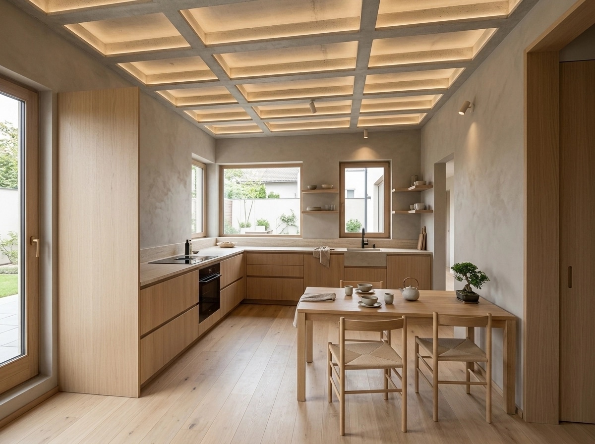 Kitchen interior in Japandi style — photo by GenRoom AI