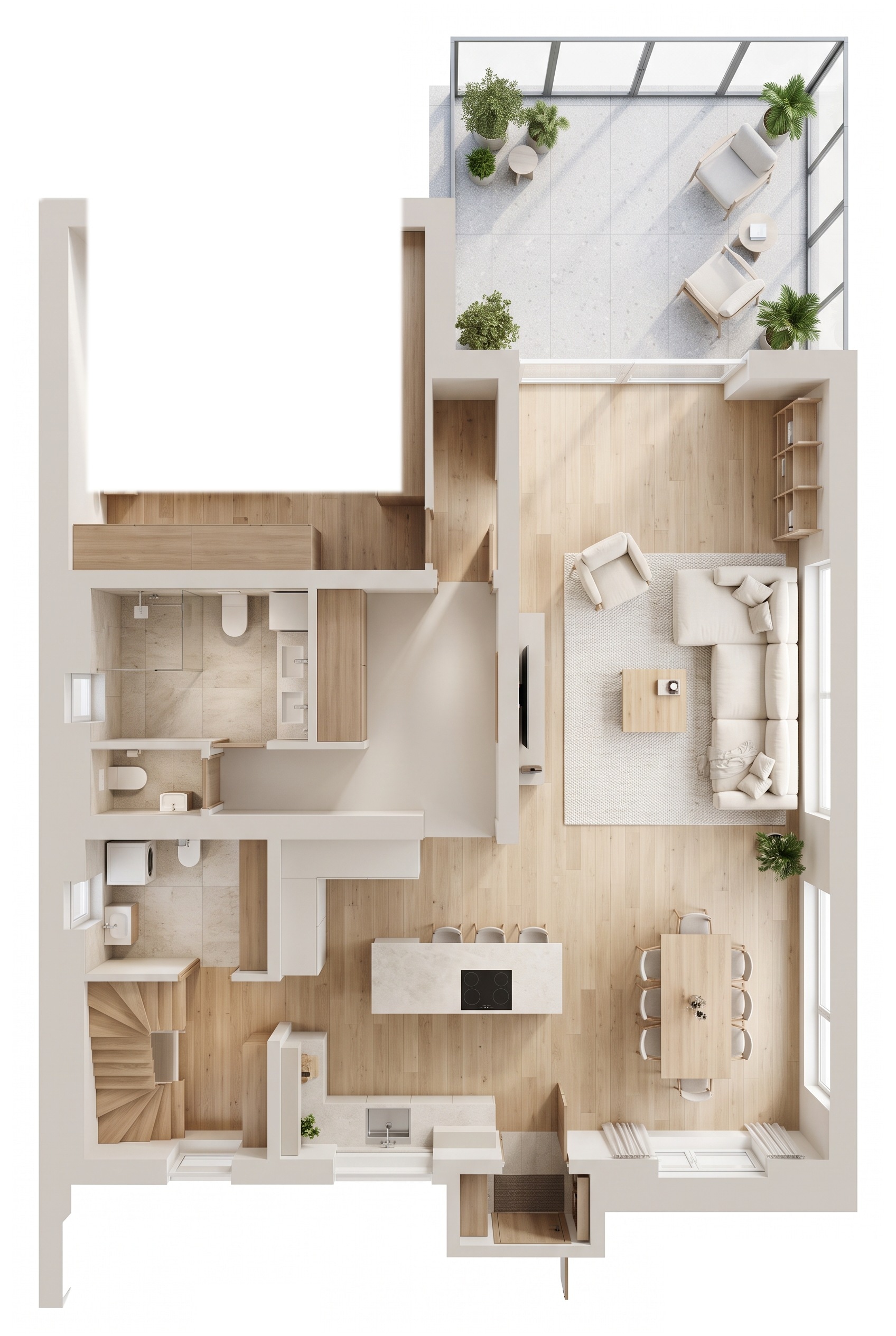 Interior design in Minimalism style — Living Room by GenRoom AI