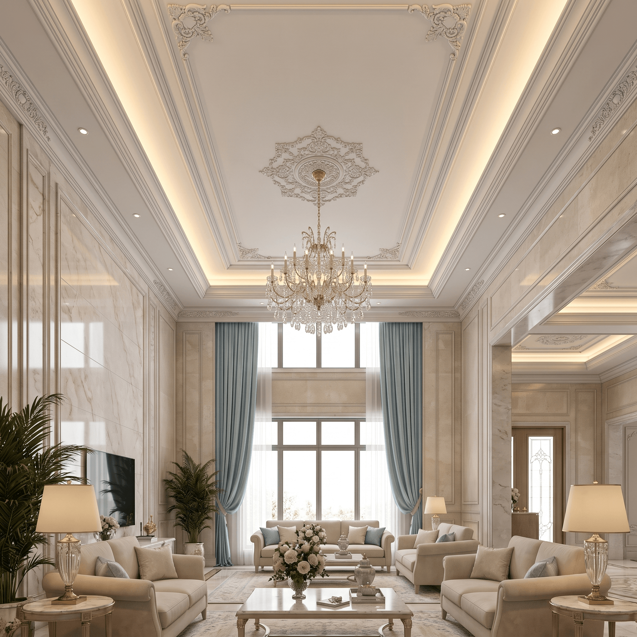 Interior design in Neoclassic style — Living Room by GenRoom AI
