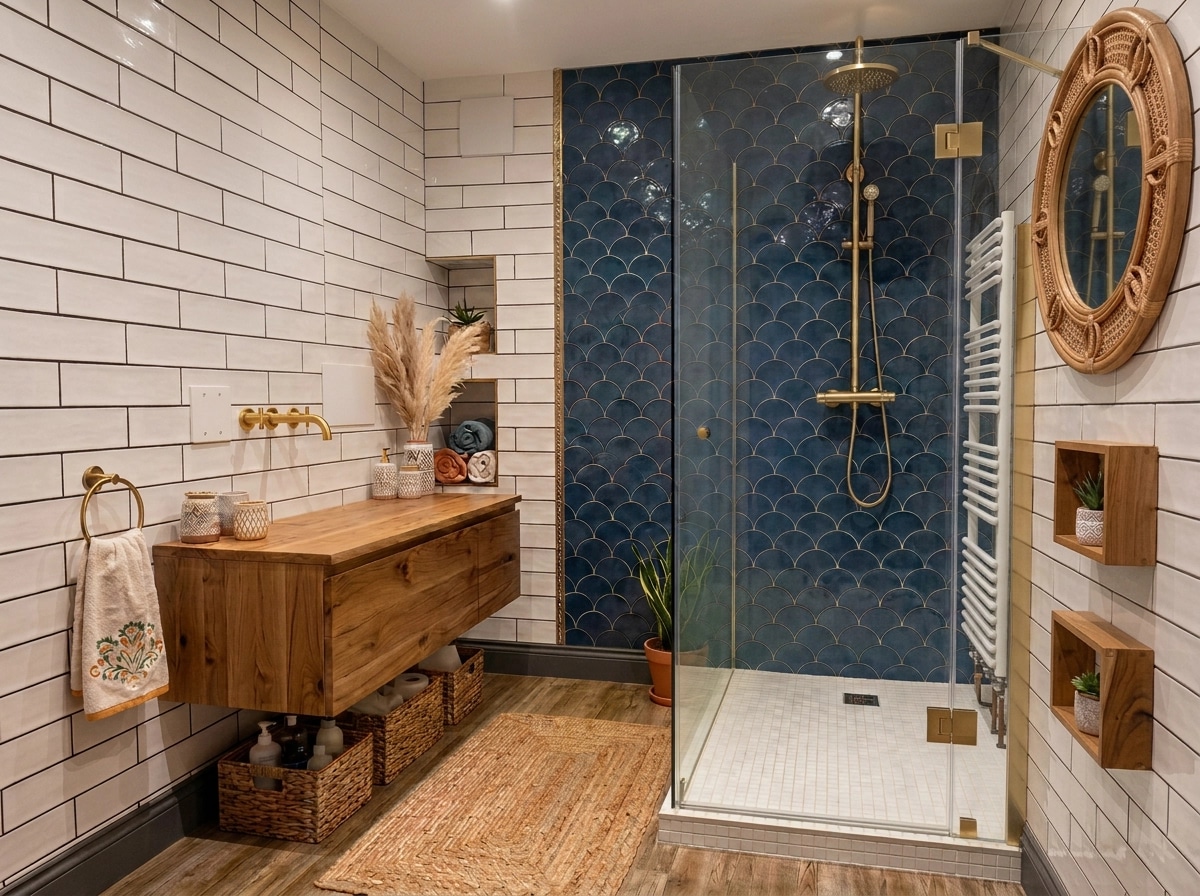 Interior design in Bohemian style — Bathroom by GenRoom AI