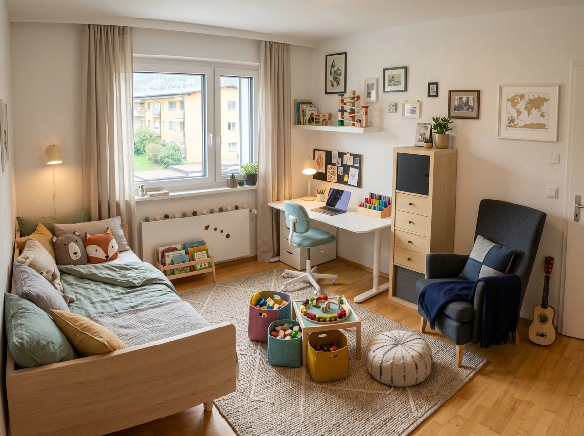 Contemporary Kids Room design — interior photo by GenRoom AI