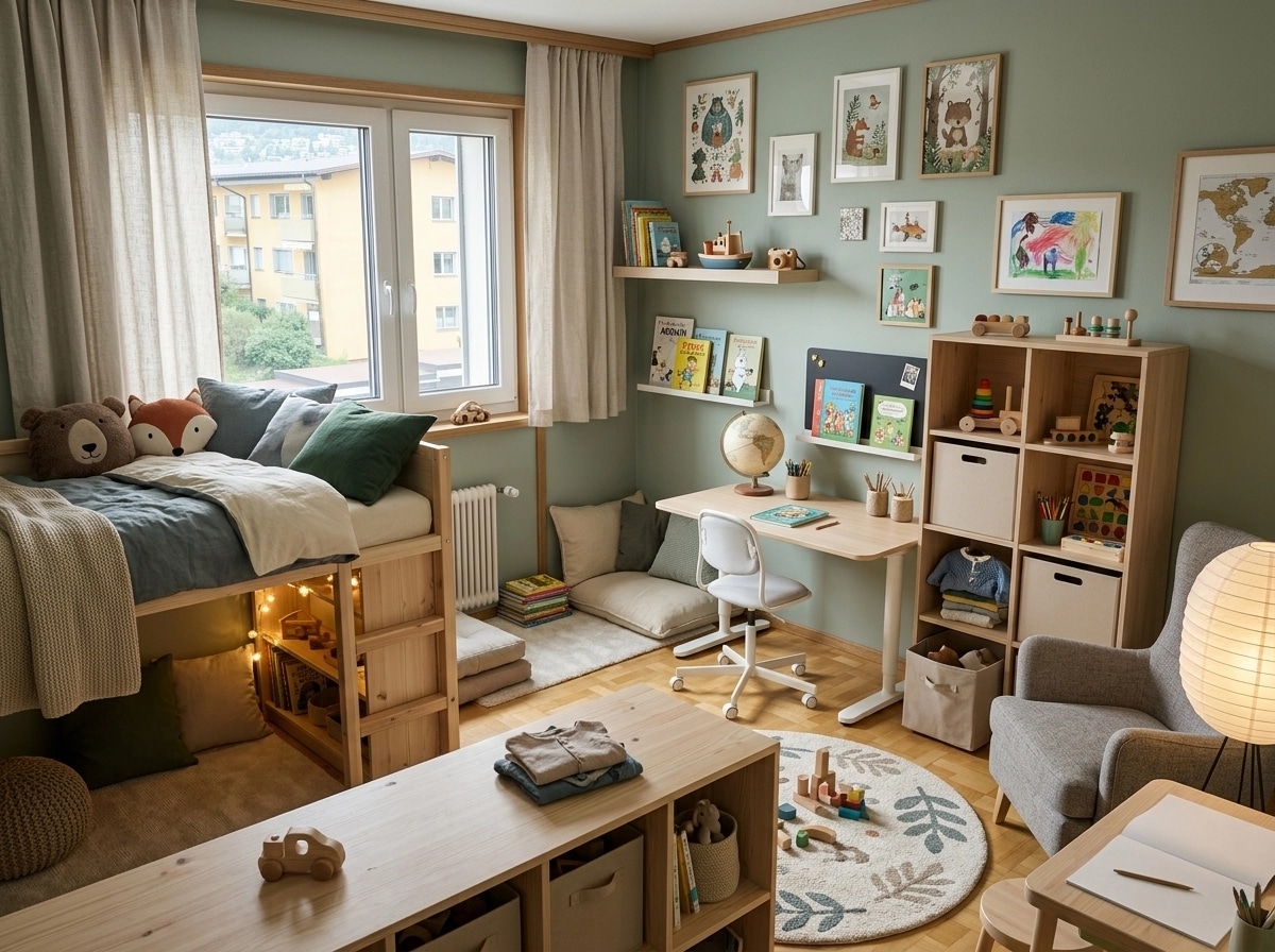 Scandinavian Kids Room design — interior photo by GenRoom AI