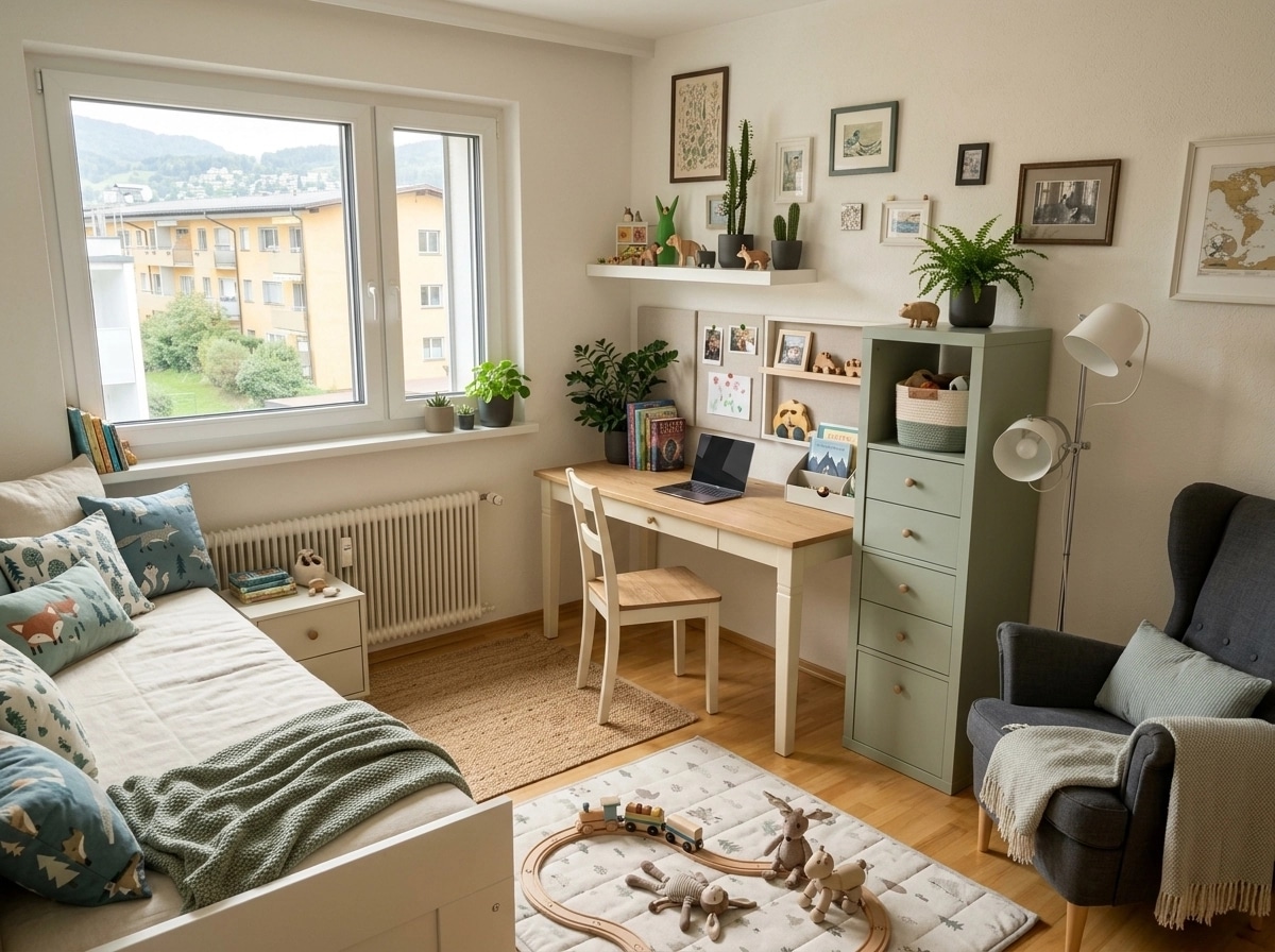 Transitional Kids Room design — interior photo by GenRoom AI