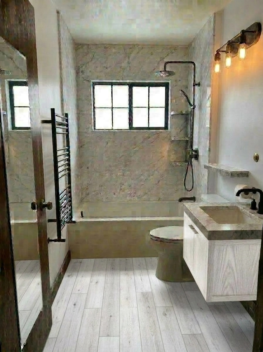 Interior design in Loft / Industrial style — Bathroom by GenRoom AI