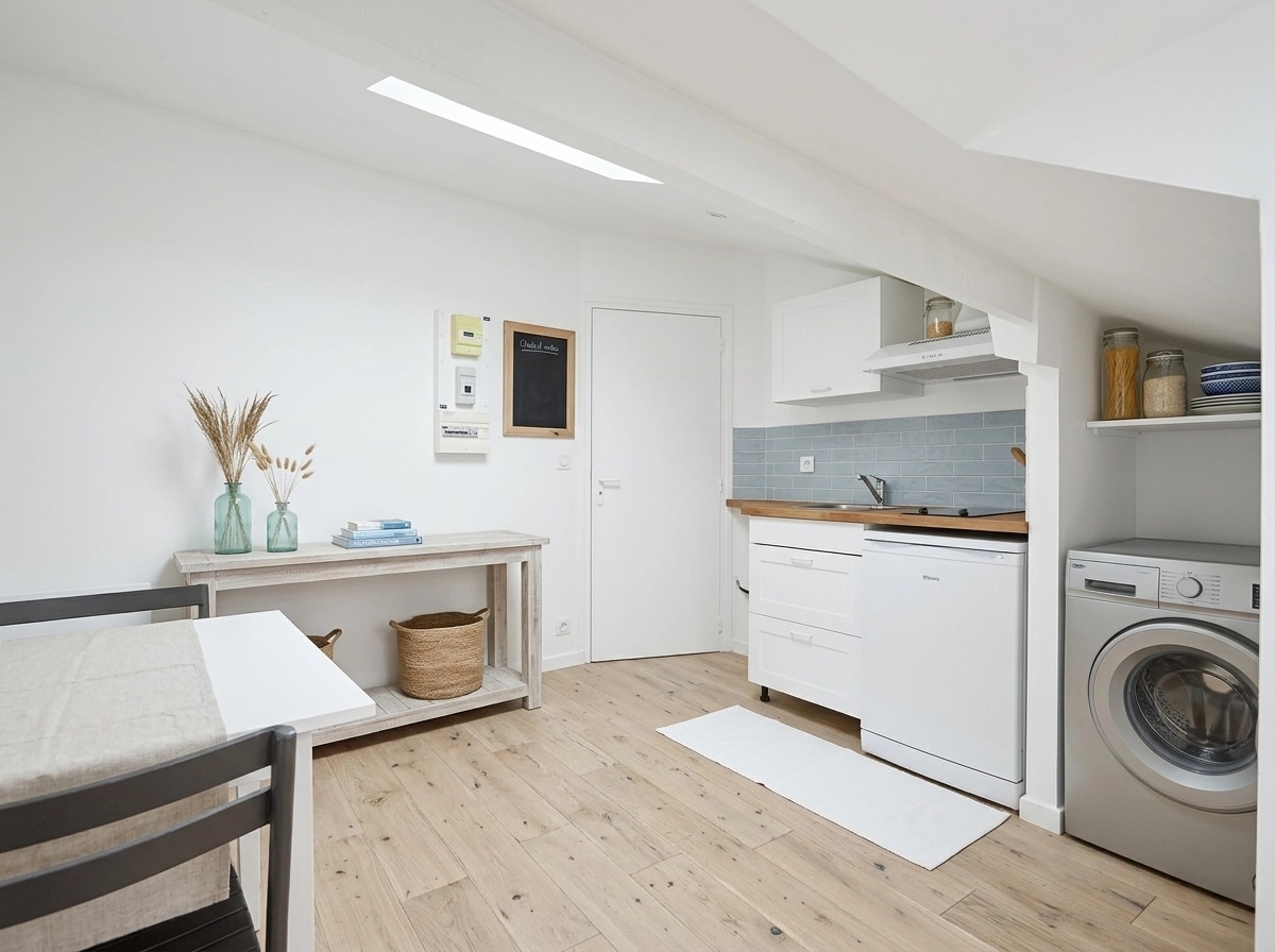 Kitchen interior in Coastal / Hamptons style — photo by GenRoom AI