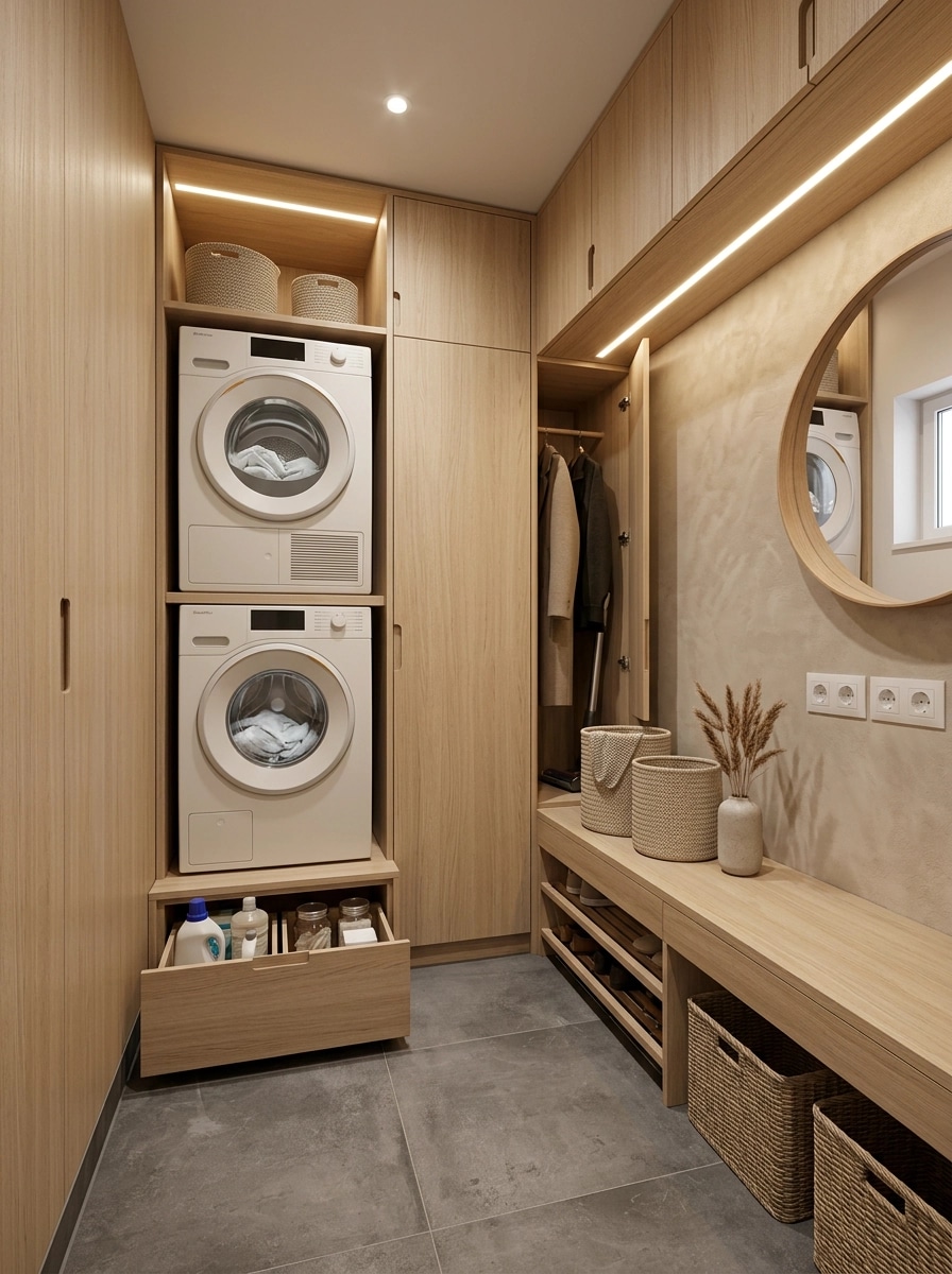 Interior design in Japandi style — laundry by GenRoom AI