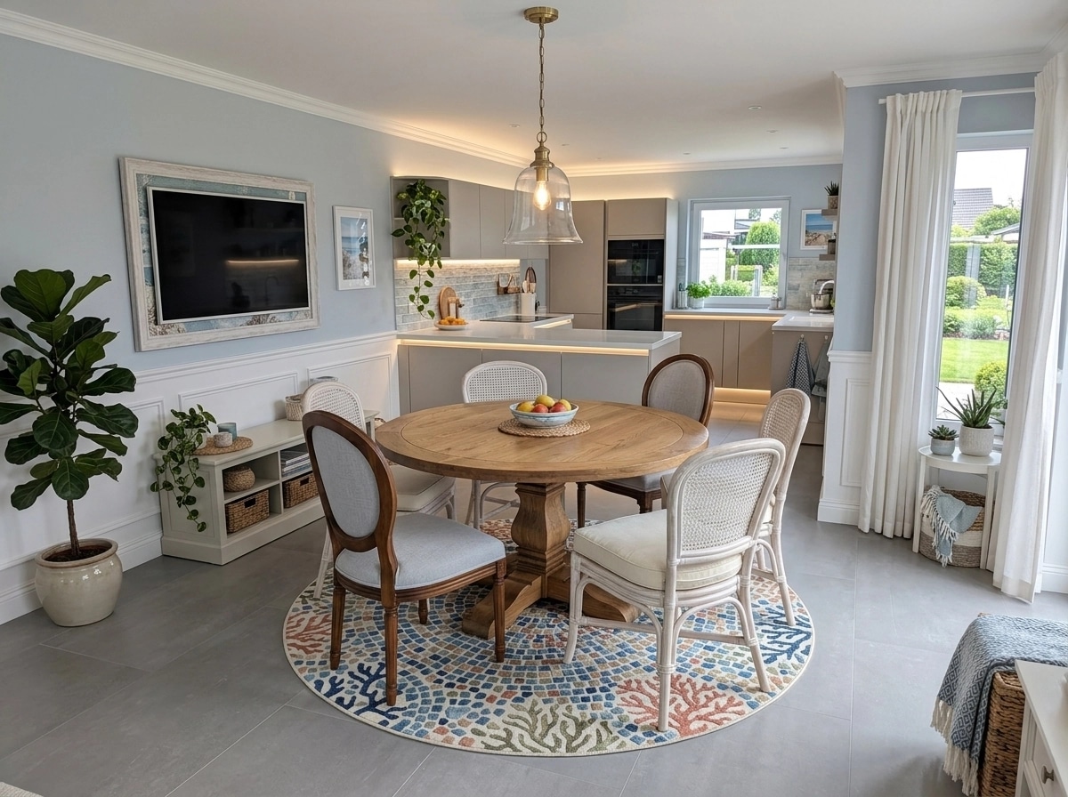 Interior design in Coastal / Hamptons style — dining_room by GenRoom AI