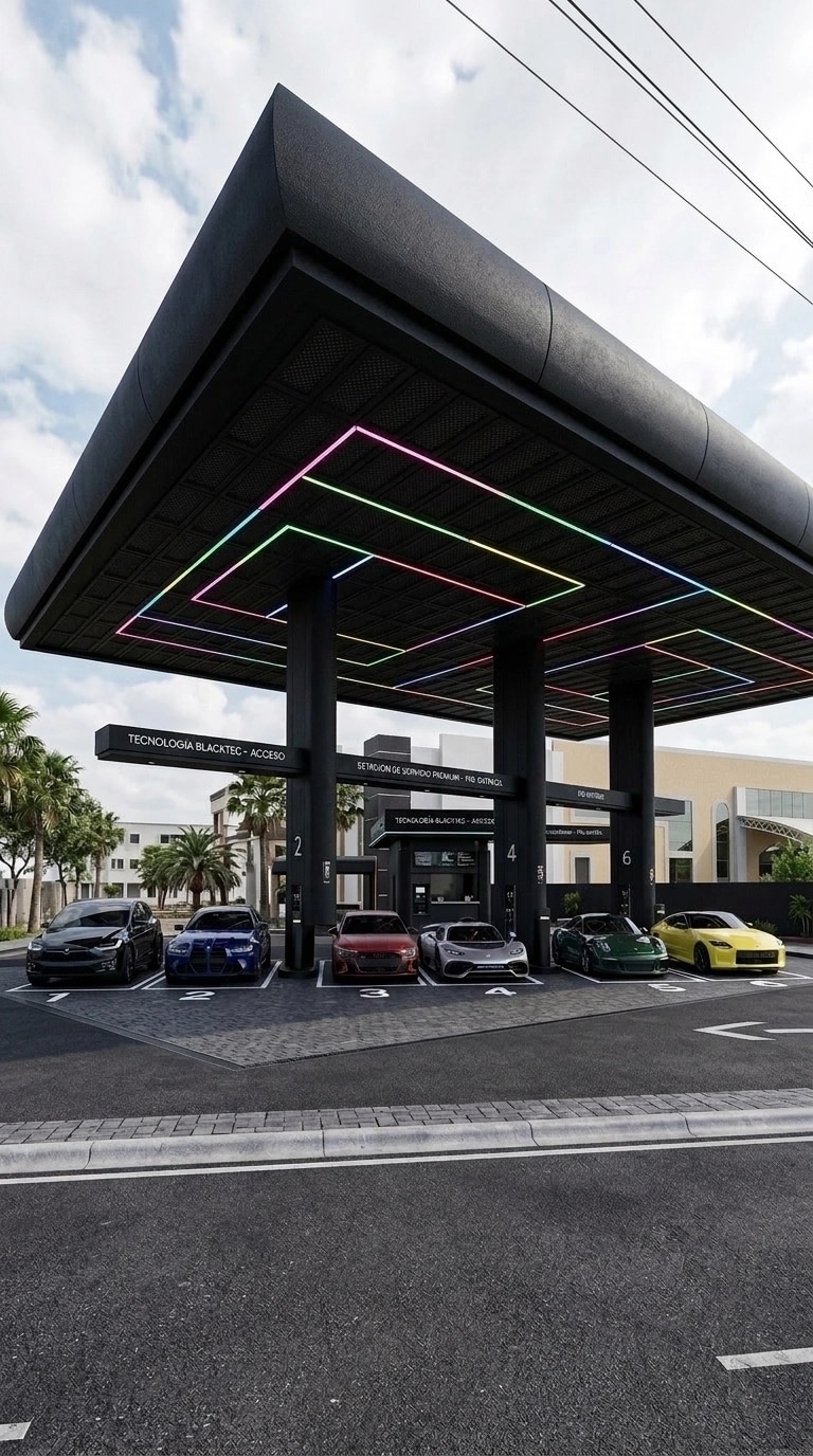 Facade design in Blacktec Facade style — Facade by GenRoom AI