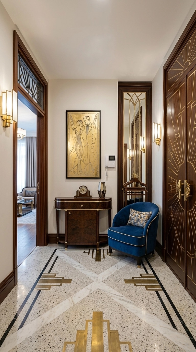 Interior design in Art Deco style — lobby by GenRoom AI
