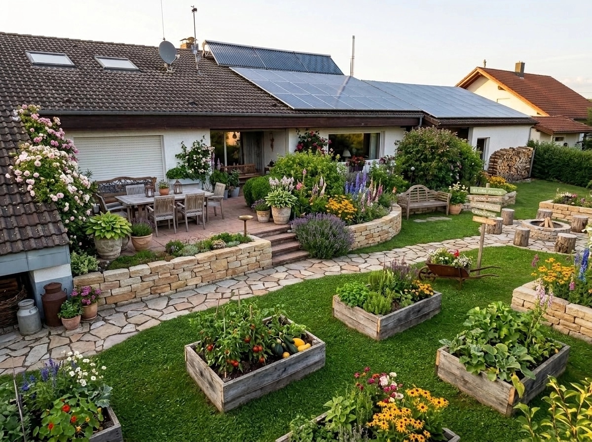 Country Rustic Garden Yard design — yard photo by GenRoom AI