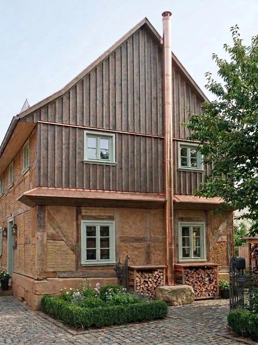 Facade design in Barnhouse Facade style — photo by GenRoom AI