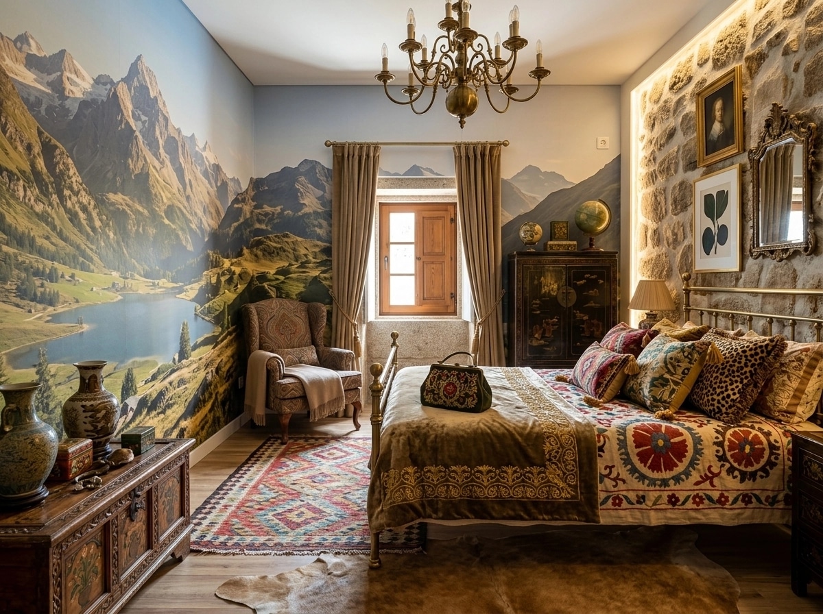 Maximalist Bedroom design — interior photo by GenRoom AI