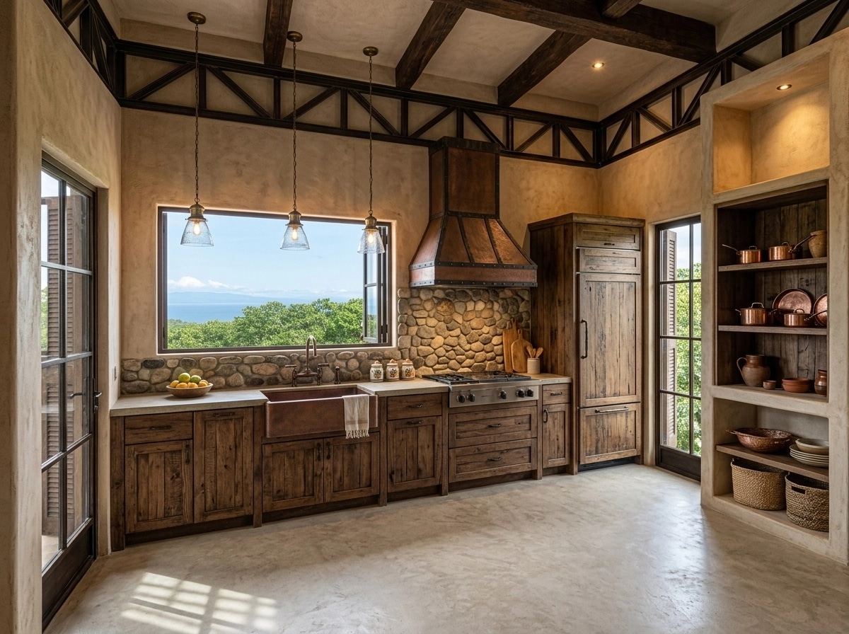 Kitchen interior in Rustic style — photo by GenRoom AI