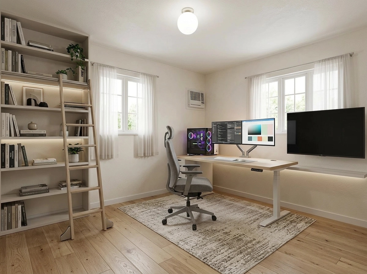 Office interior in Minimalism style — photo by GenRoom AI