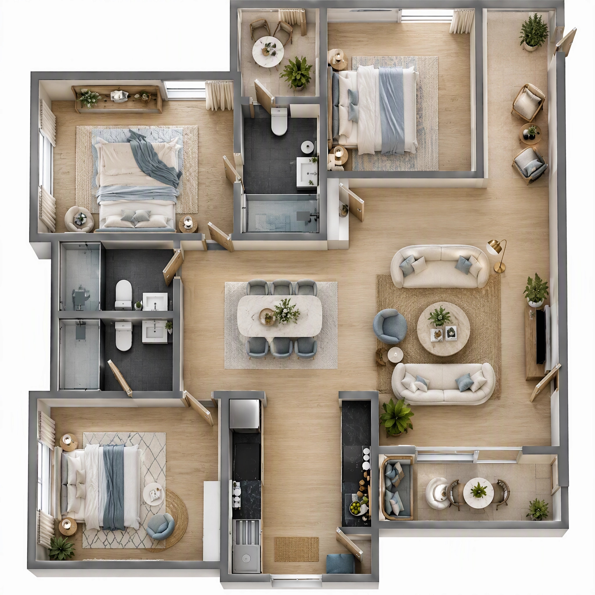 Interior design in Contemporary style — Living Room by GenRoom AI