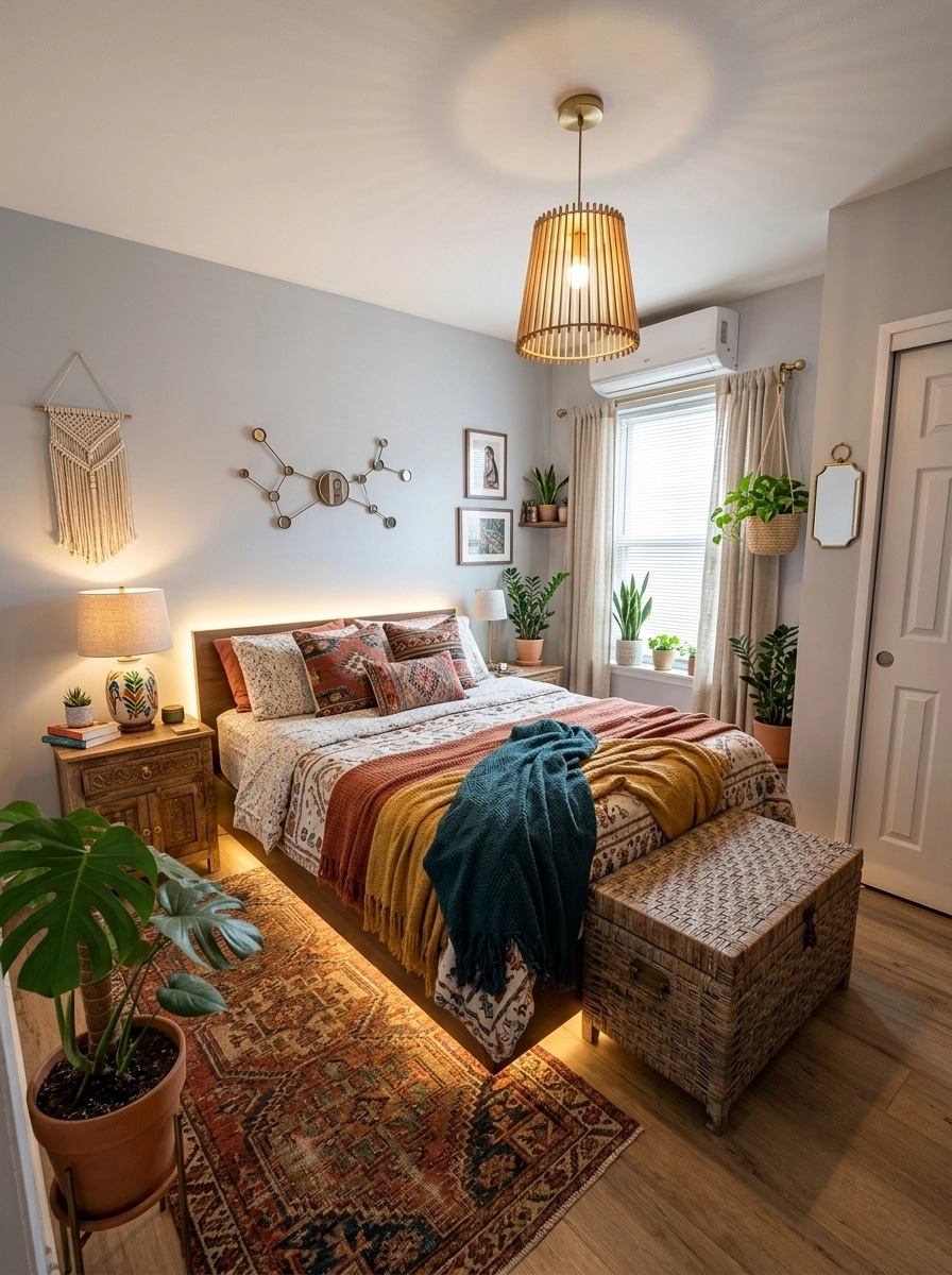 Bohemian Bedroom design — interior photo by GenRoom AI