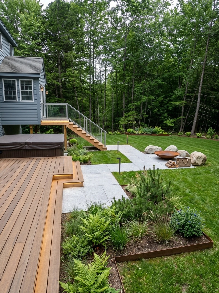 Landscape design in Scandinavian Garden style — Yard by GenRoom AI