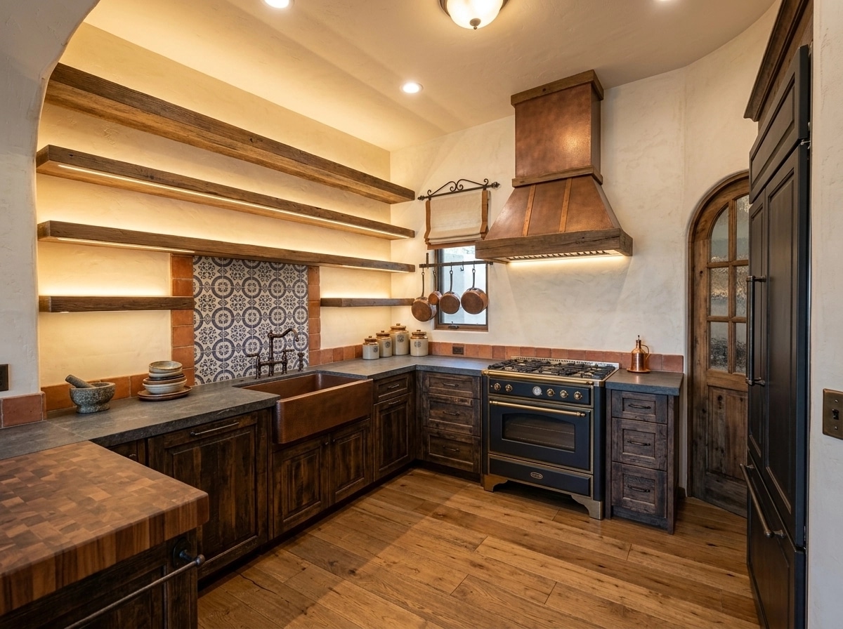 Kitchen interior in Rustic style — photo by GenRoom AI