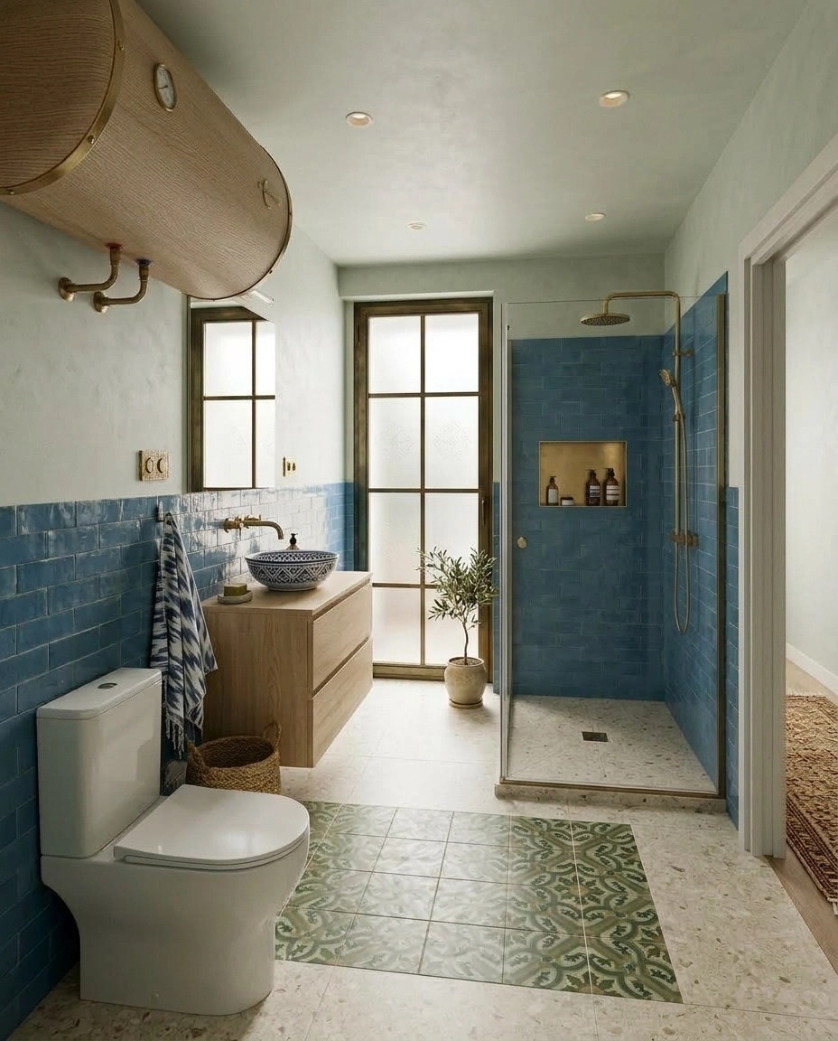 Bathroom interior in Scandinavian style — photo by GenRoom AI
