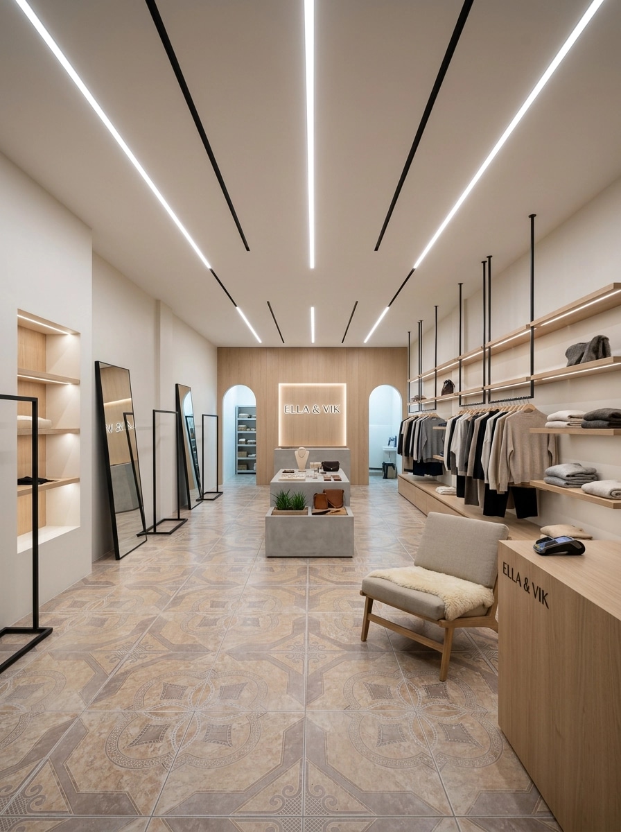Interior design in Scandinavian style — showroom by GenRoom AI