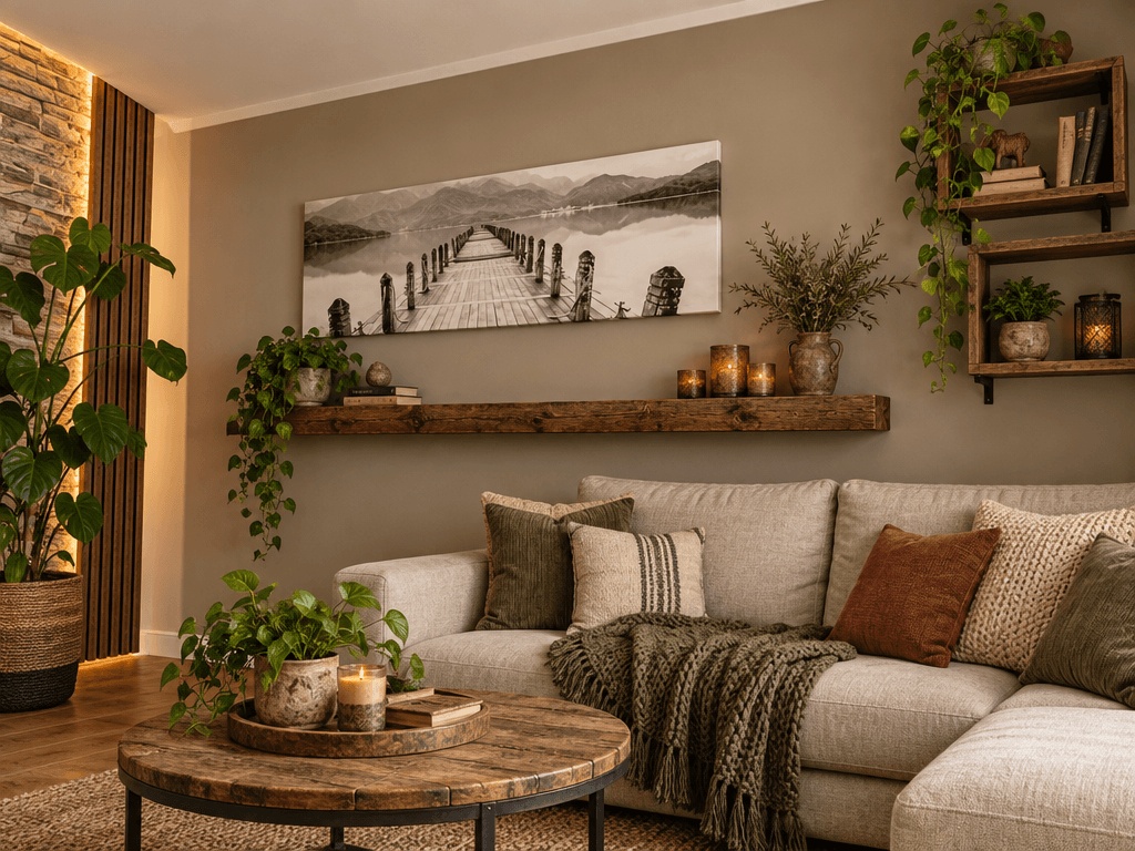 Design d'intérieur en style Rustic — Salon par GenRoom AI