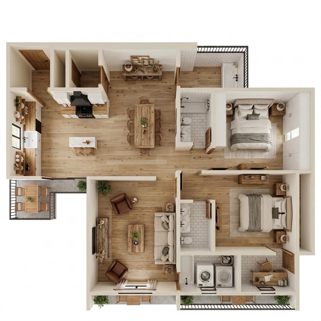 Modern Farmhouse Living Room design — interior photo by GenRoom AI