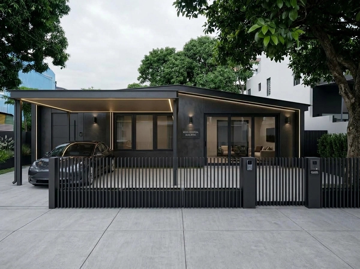 Facade design in Blacktec Facade style — Facade by GenRoom AI