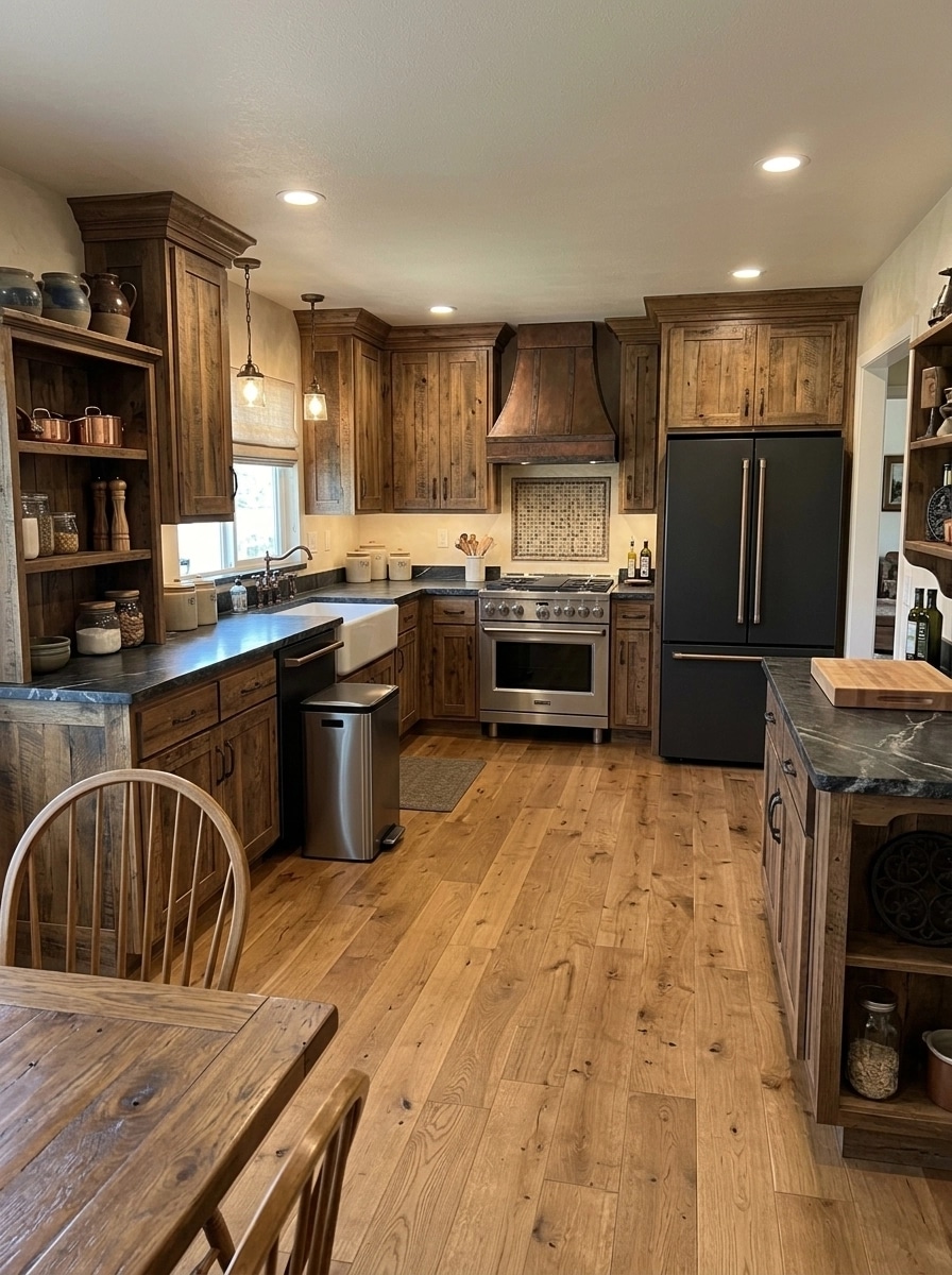 Kitchen interior in Rustic style — photo by GenRoom AI