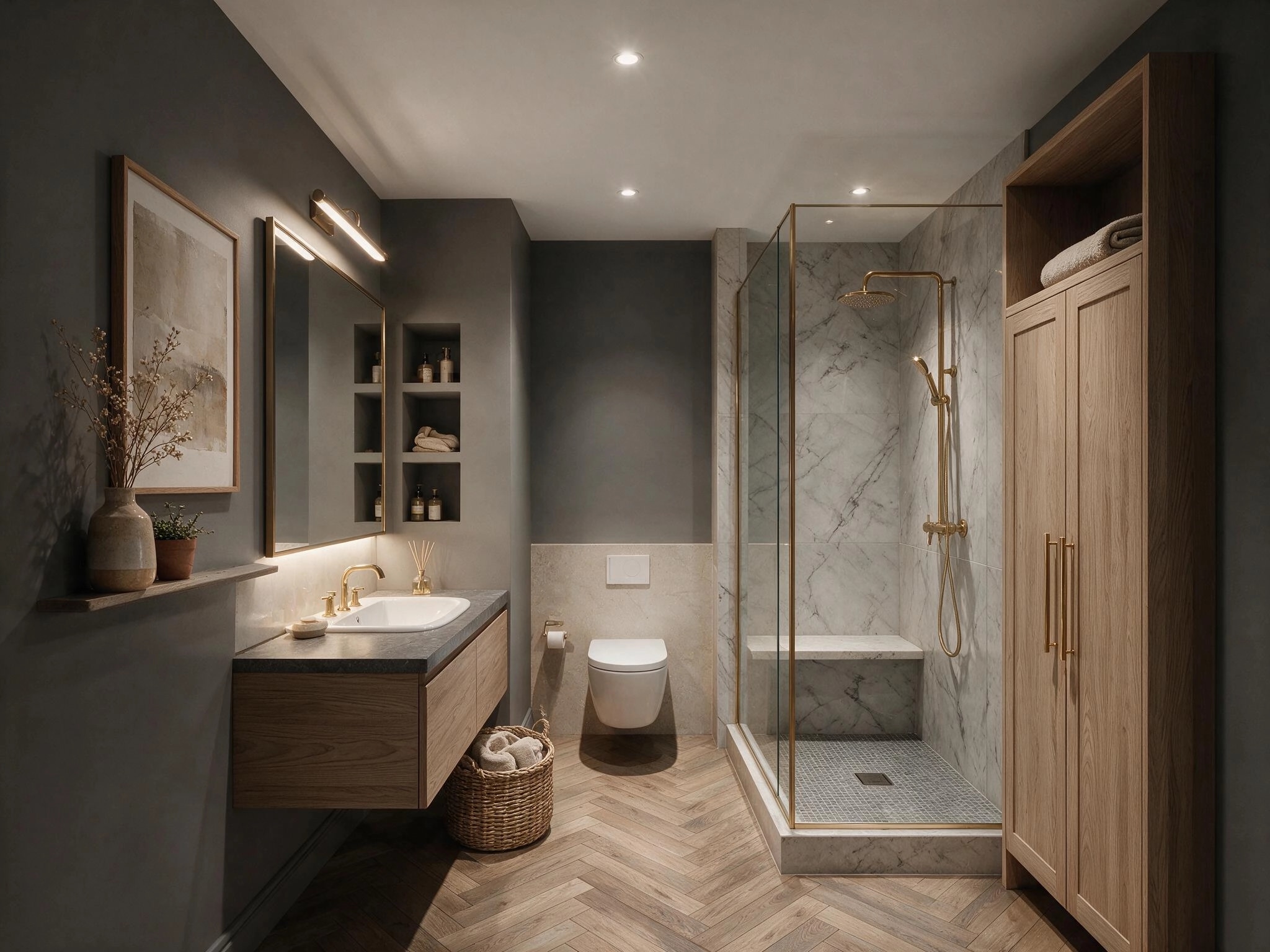 Contemporary Bathroom design — interior photo by GenRoom AI