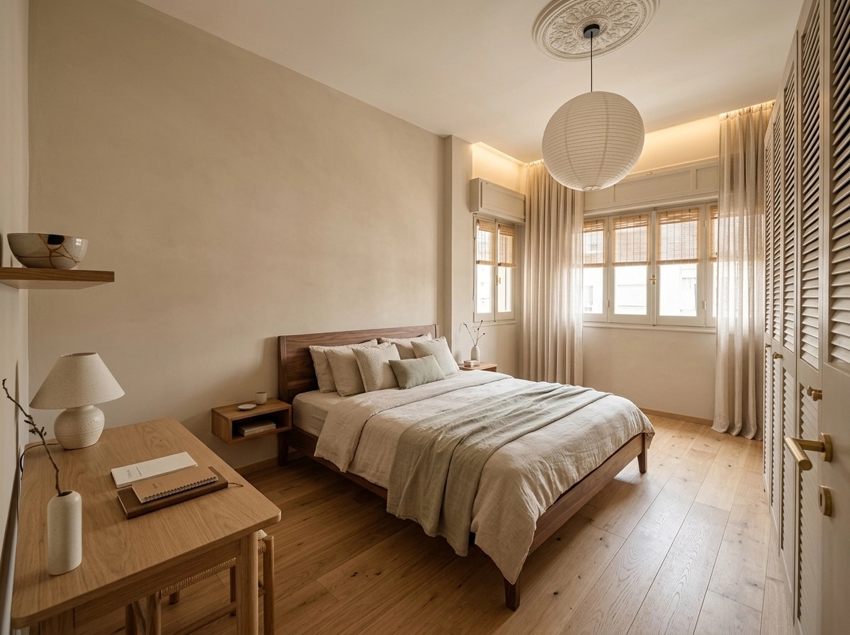 Japandi Bedroom design — interior photo by GenRoom AI