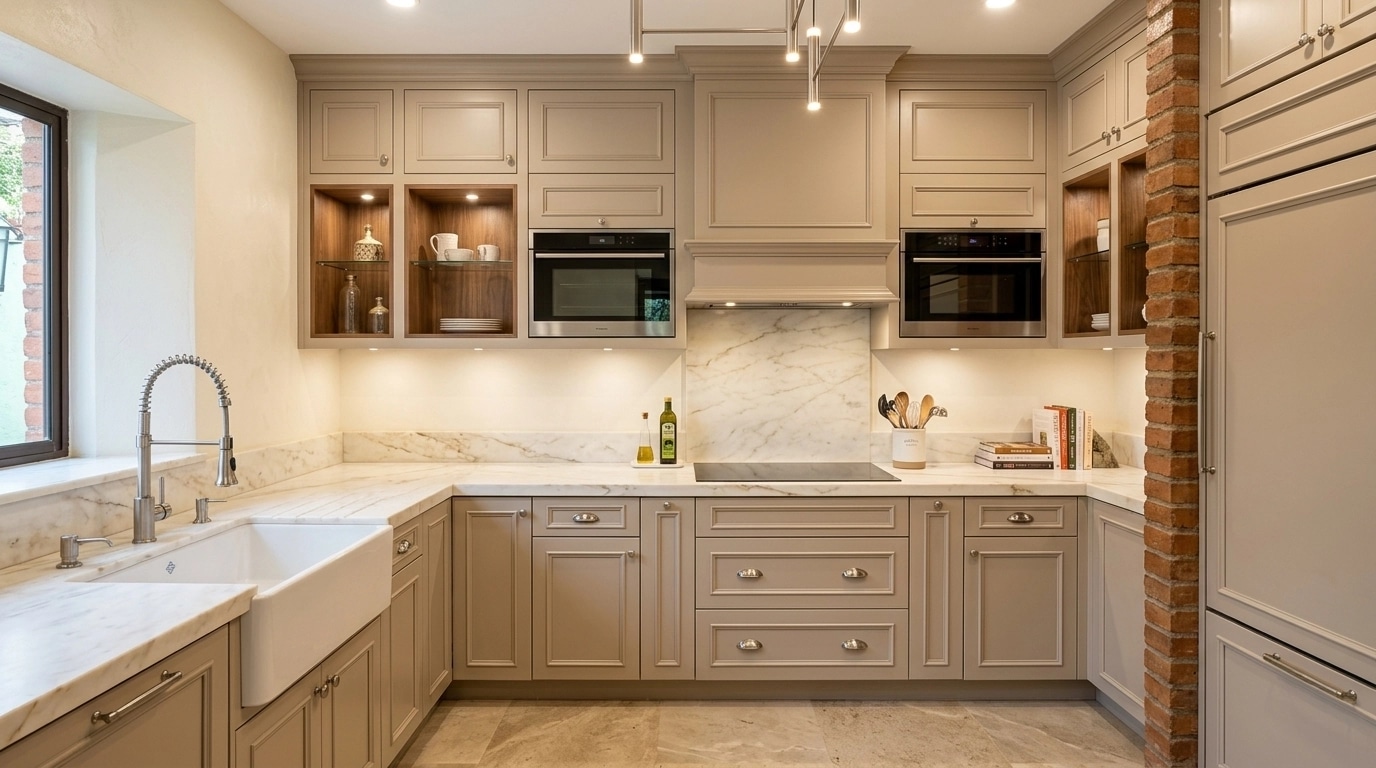 Kitchen interior in Transitional style — photo by GenRoom AI