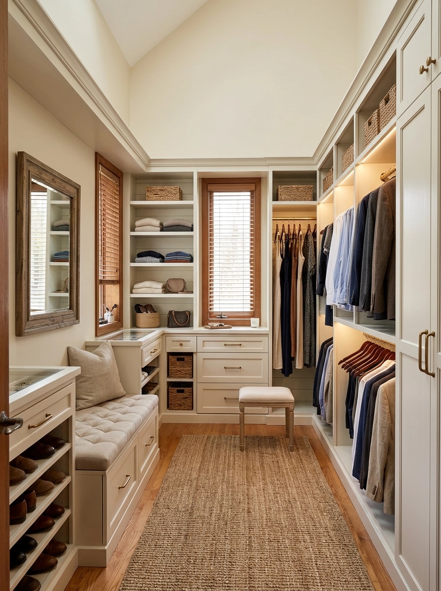 Interior design in Modern Farmhouse style — wardrobe by GenRoom AI