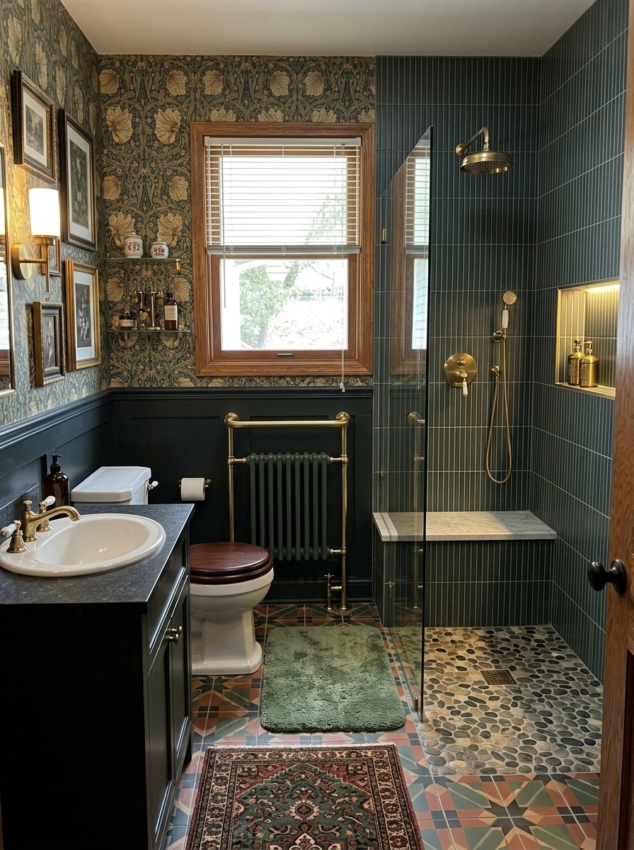 Bathroom interior in British style — photo by GenRoom AI